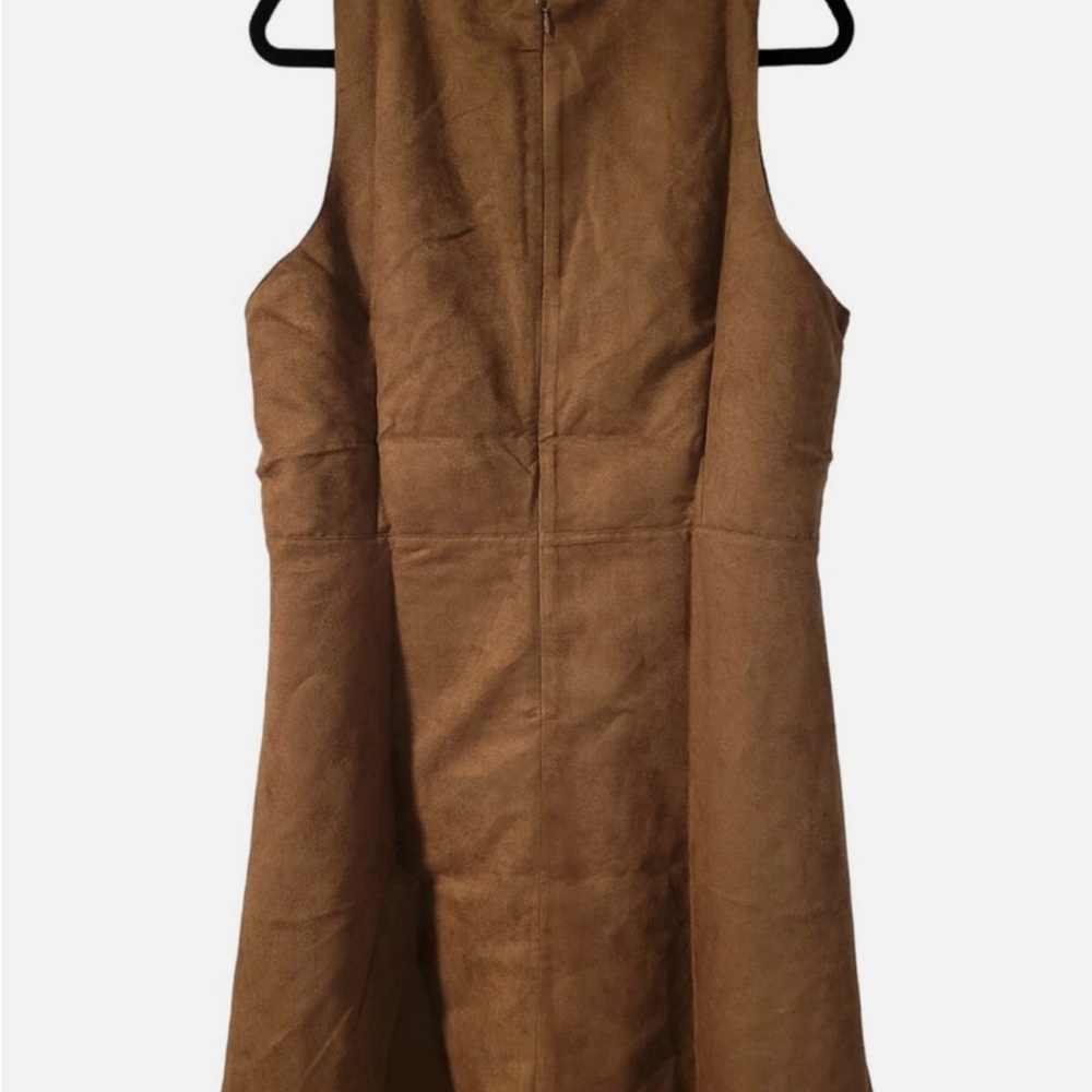 Brown Sleeveless Suede Dress  cute🤎